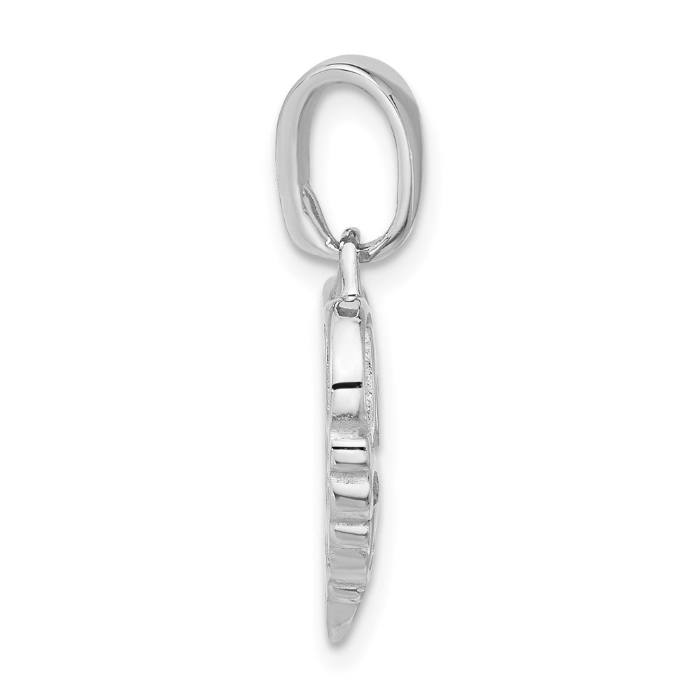 Sterling Silver Rhodium-plated Polished Hollow Love Pendant