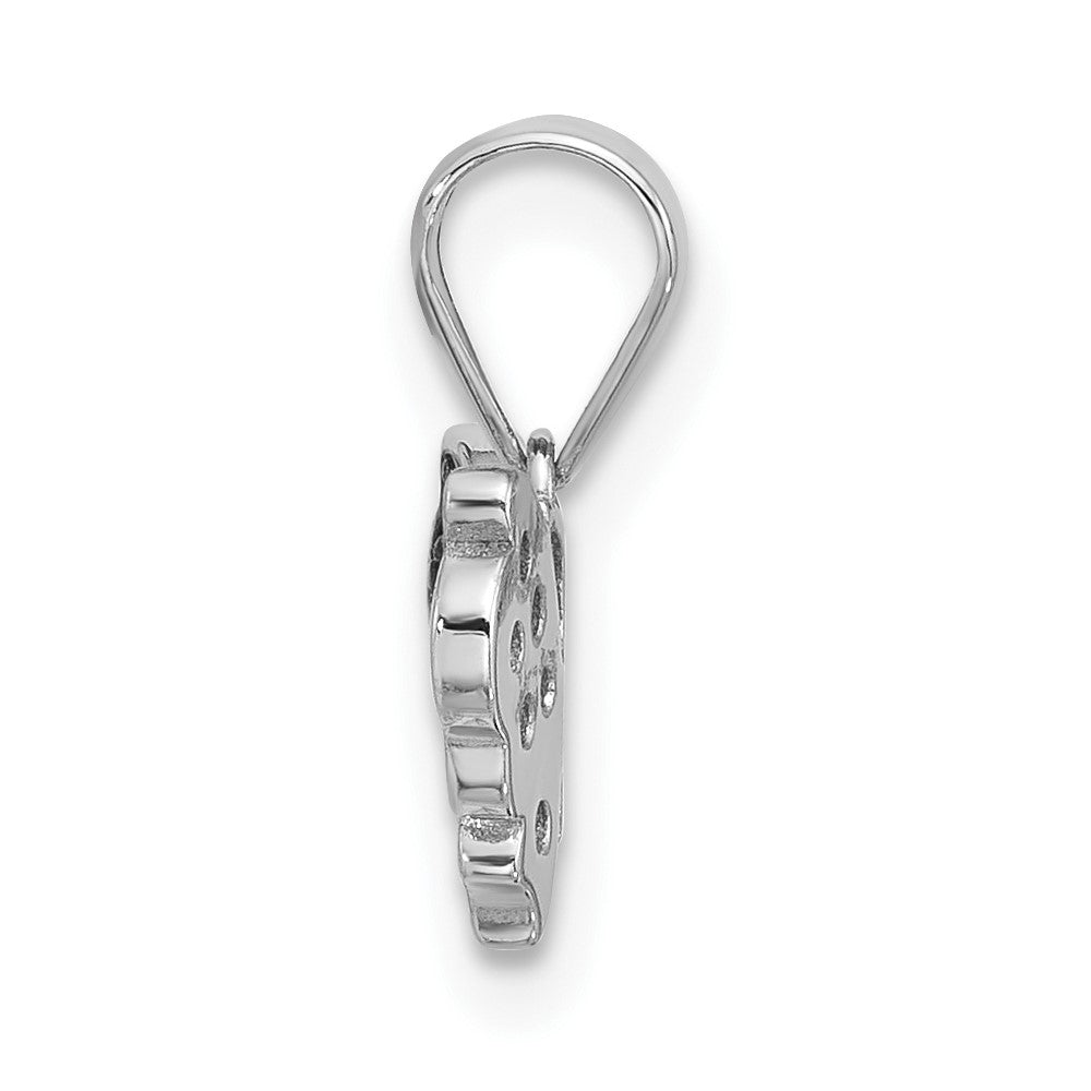 SS Rhodium and Blk Rh-plated Blue Nano Crystal /.02Lab Cr. Ruby Pendant