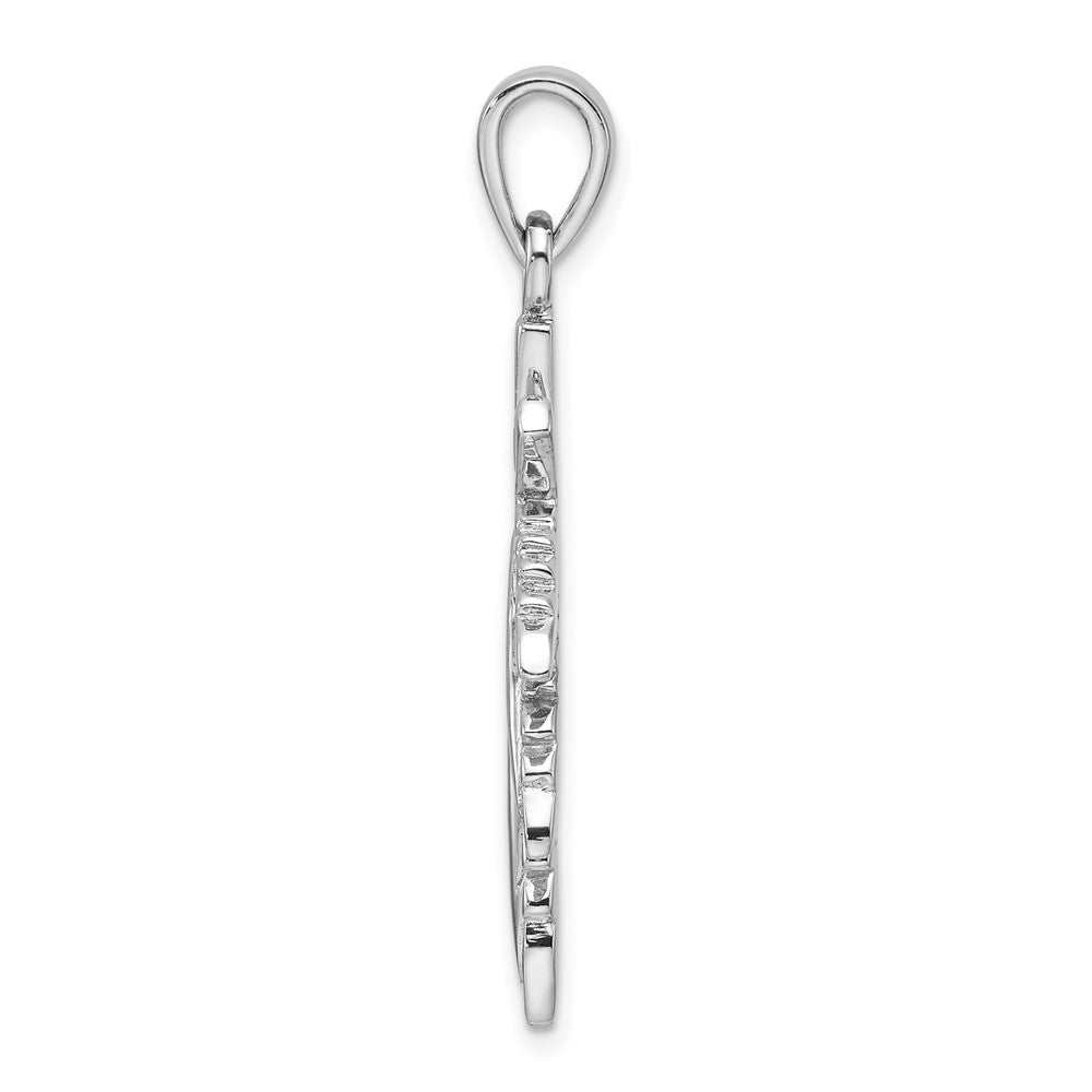 Sterling Silver Rhodium-plated Leaf Pendant