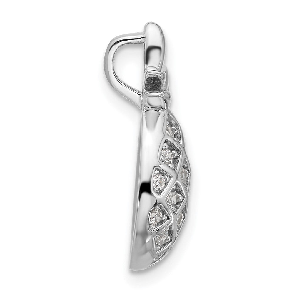 Sterling Silver Rhodium-plated CZ Pineapple Pendant
