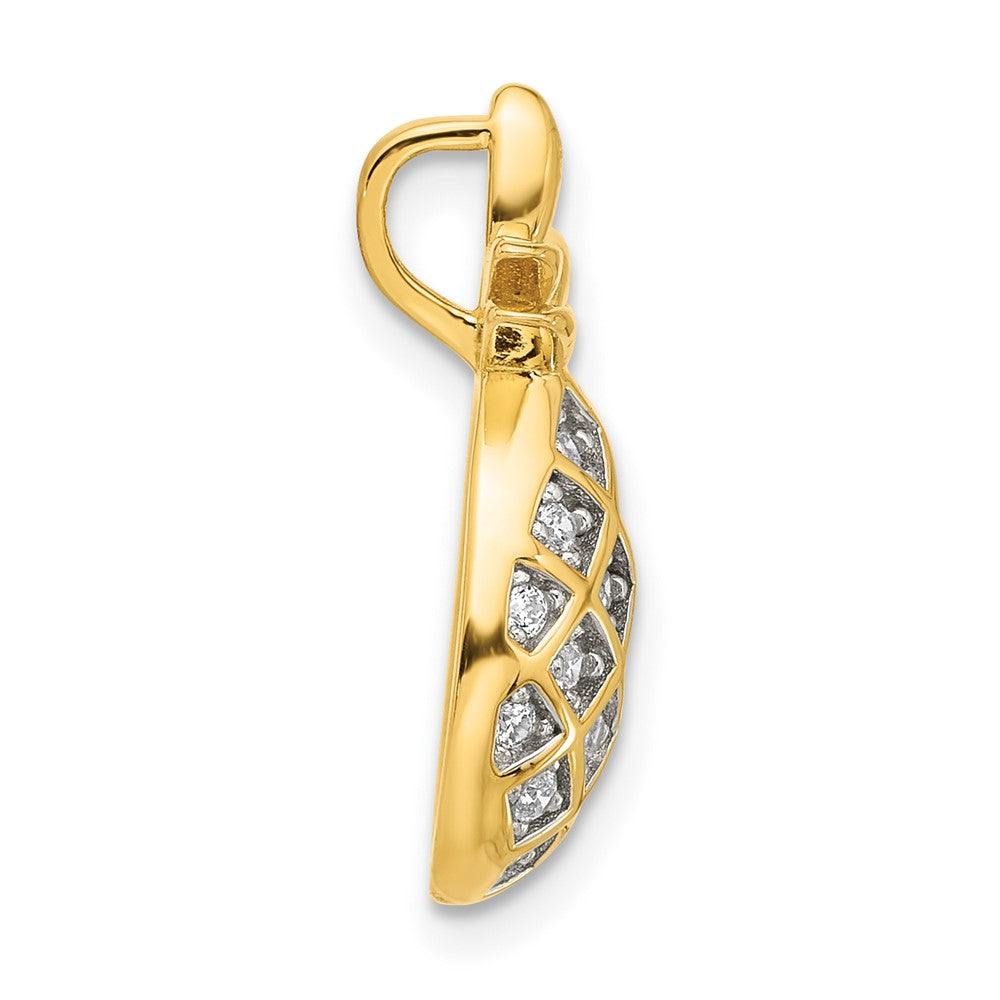 Sterling Silver Gold-tone CZ Pineapple Pendant