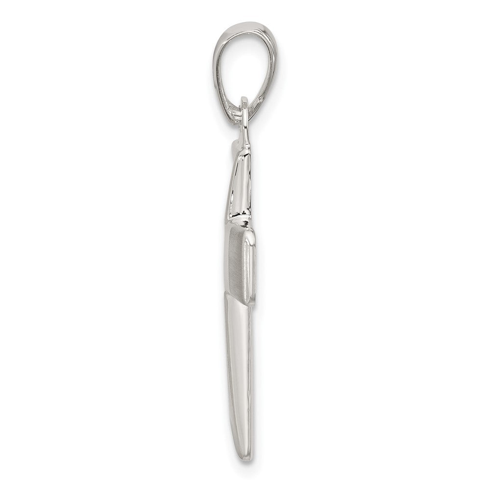Sterling Silver Satin and Polished Cross Pendant