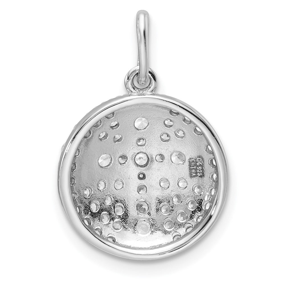 Sterling Silver Gold-plated CZ Cross Circle Pendant