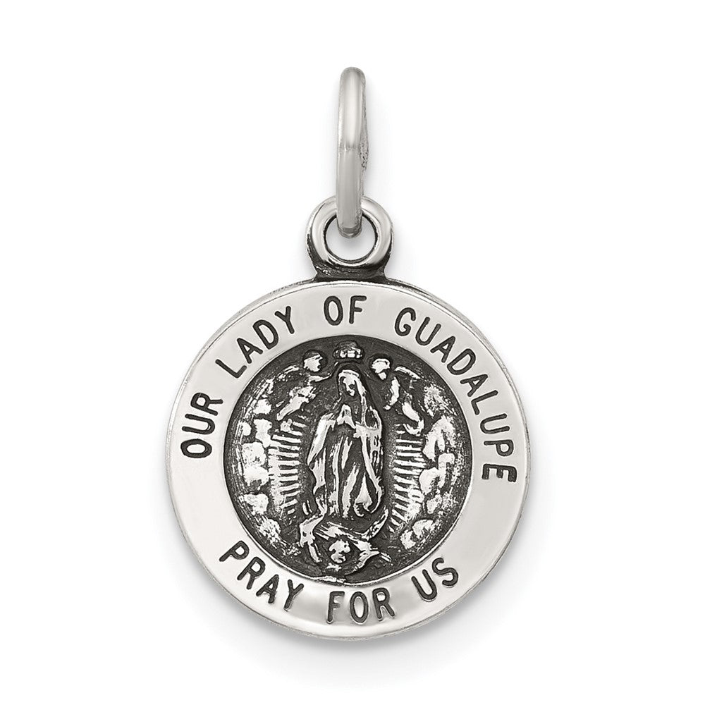 Sterling Silver Antiqued Solid of Guadalupe Medal