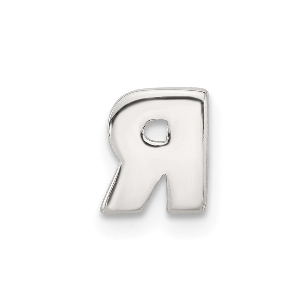 Sterling Silver E-coated Letter R Slide Charm