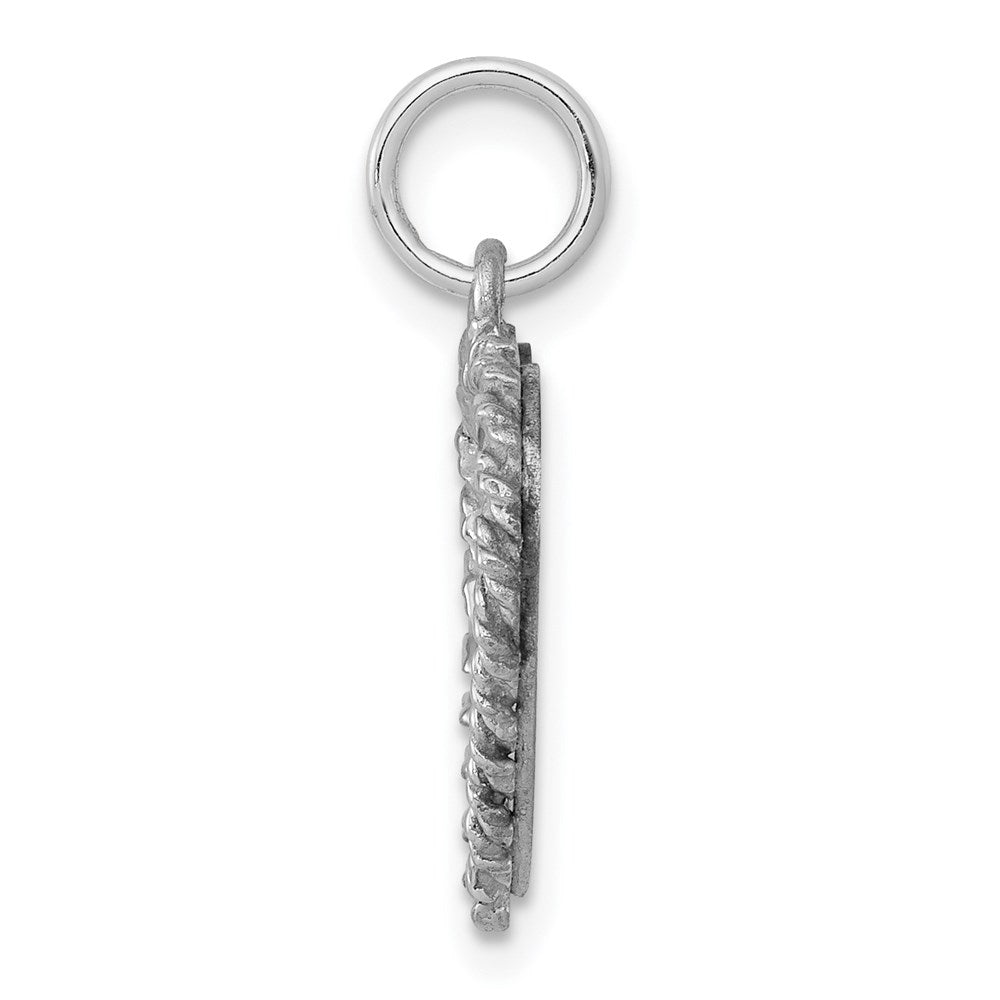 Sterling Silver Rhodium-plated My Confirmation Disc Charm