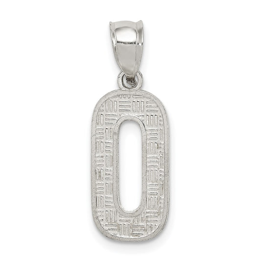 Sterling Silver Rhodium-plated Letter O Initial Pendant