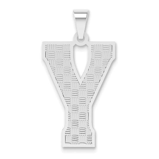 Sterling Silver Rhodium-plated Letter Y Initial Pendant