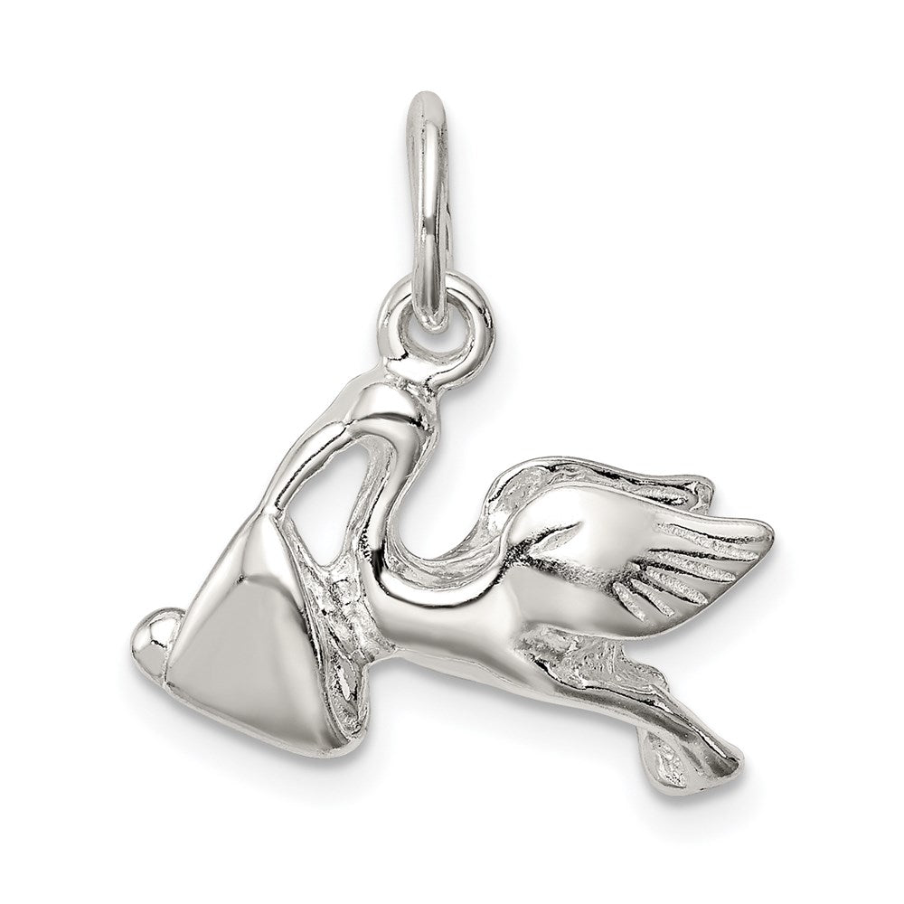 Sterling Silver STORK W/ CHARM