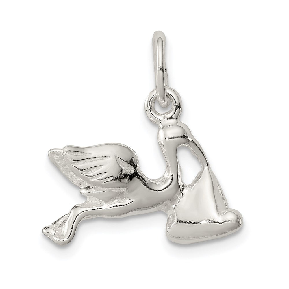 Sterling Silver STORK W/ CHARM