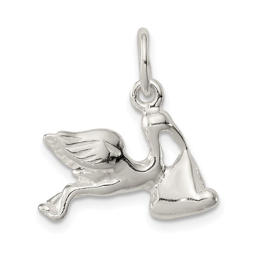 Sterling Silver STORK W/ CHARM