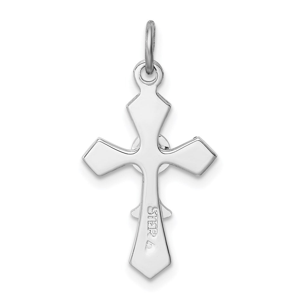 Sterling Silver Rhodium-plated Chalice Cross Charm
