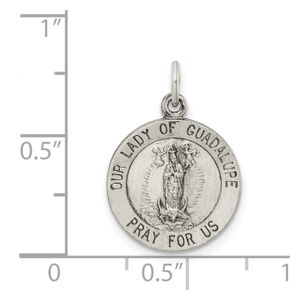 Sterling Silver Antiqued Our of Guadalupe Medal