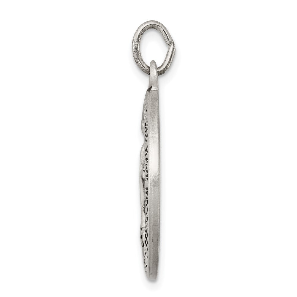 Sterling Silver Antiqued Virgin Mary Medal
