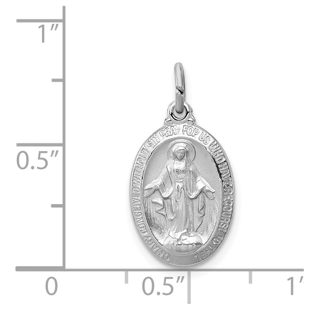 Sterling Silver Rhodium-plated Virgin Mary Medal