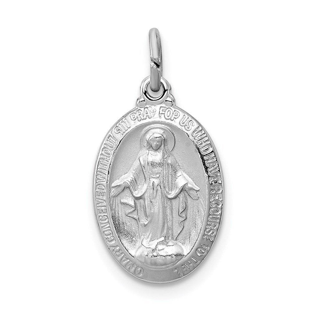Sterling Silver Rhodium-plated Virgin Mary Medal