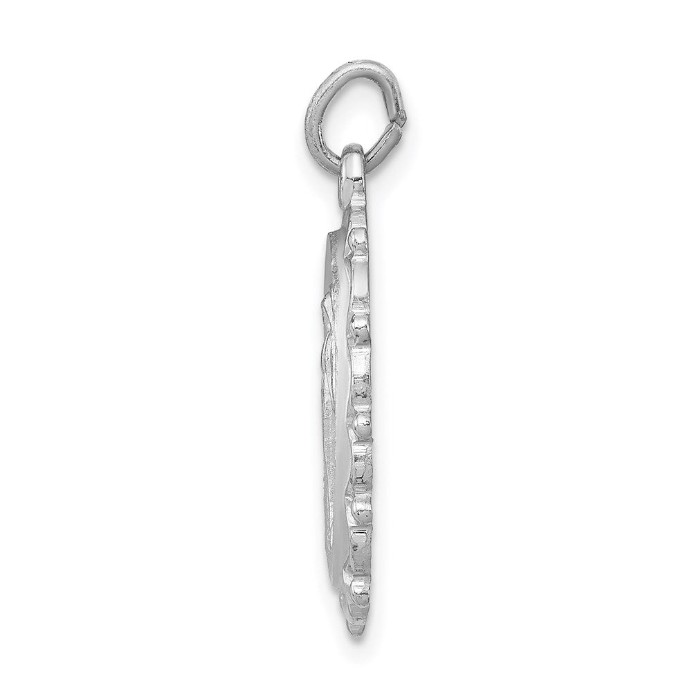 Sterling Silver Rhodium-plated Virgin Mary Medal