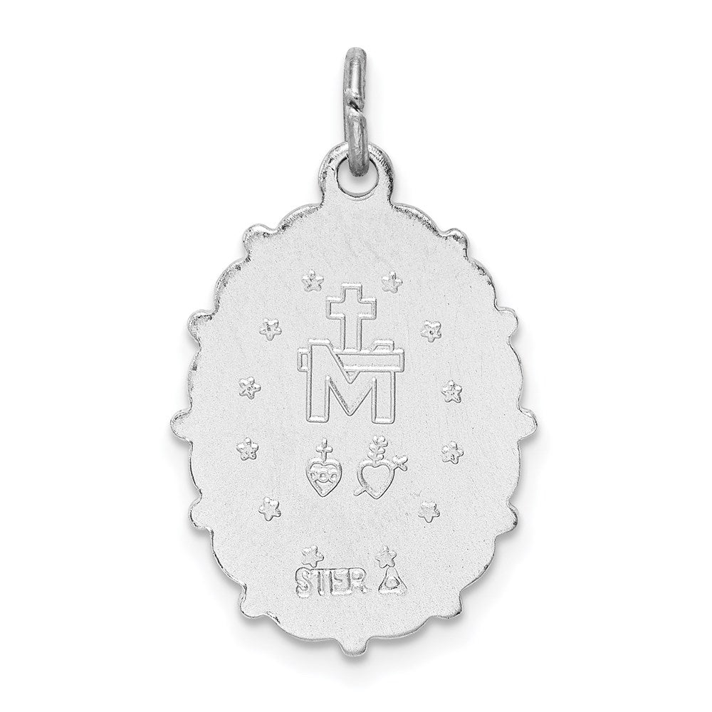 Sterling Silver Rhodium-plated Virgin Mary Medal