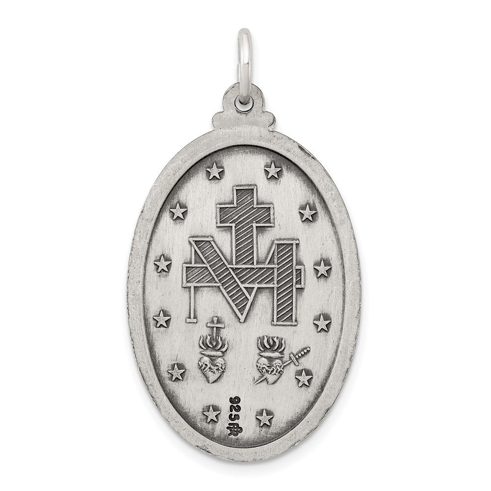Sterling Silver Antiqued Virgin Mary Medal