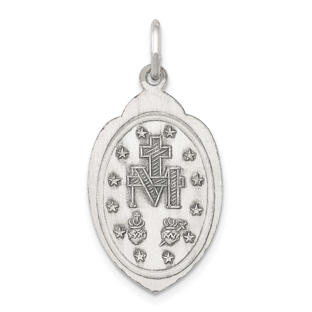 Sterling Silver Antiqued Virgin Mary Medal
