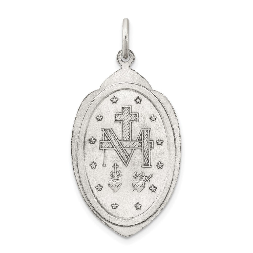 Sterling Silver Antiqued Virgin Mary Medal