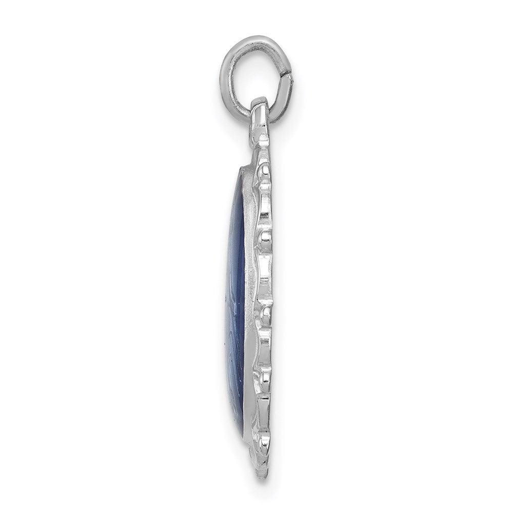Sterling Silver Rhodium-plated Virgin Mary Medal