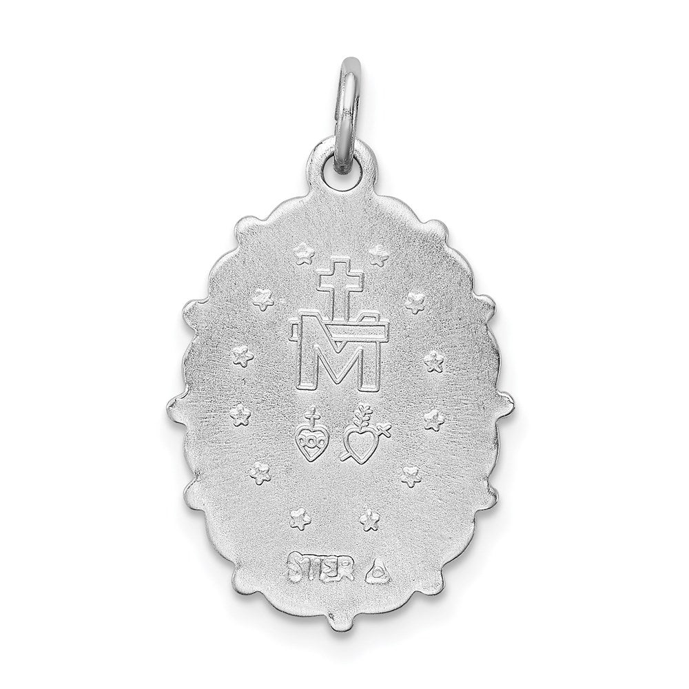 Sterling Silver Rhodium-plated Virgin Mary Medal