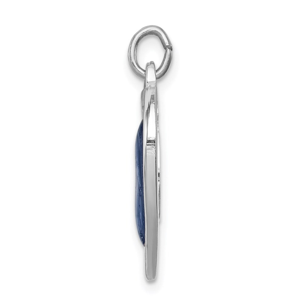 Sterling Silver Rhodium-plated Virgin Mary Heart Medal