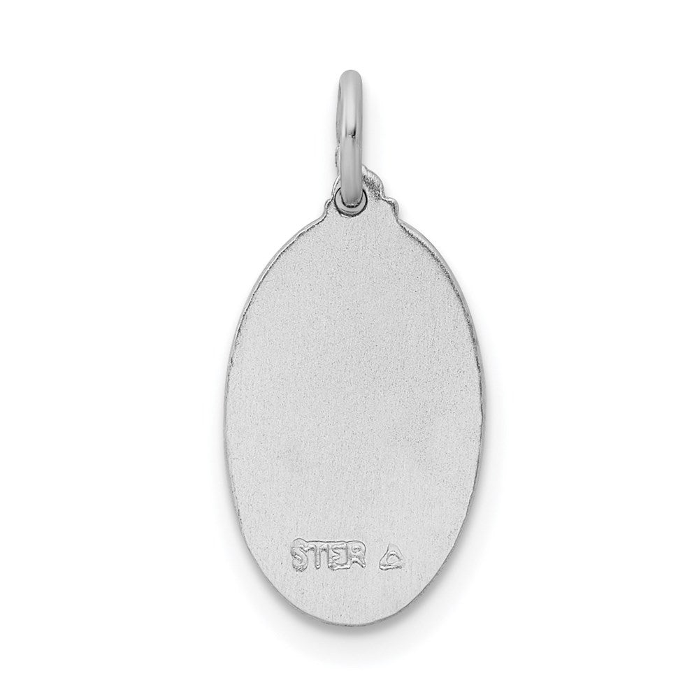 Sterling Silver Rhodium-plated St. Christopher Medal