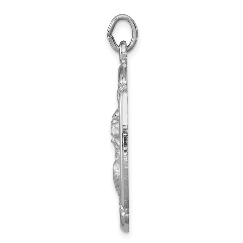 Sterling Silver Rhodium-plated St. Christopher Medal