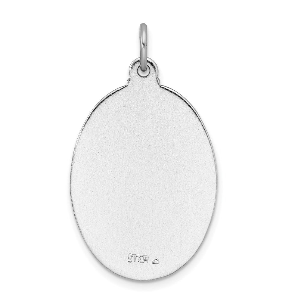 Sterling Silver Rhodium-plated Enameled St. Christopher Medal