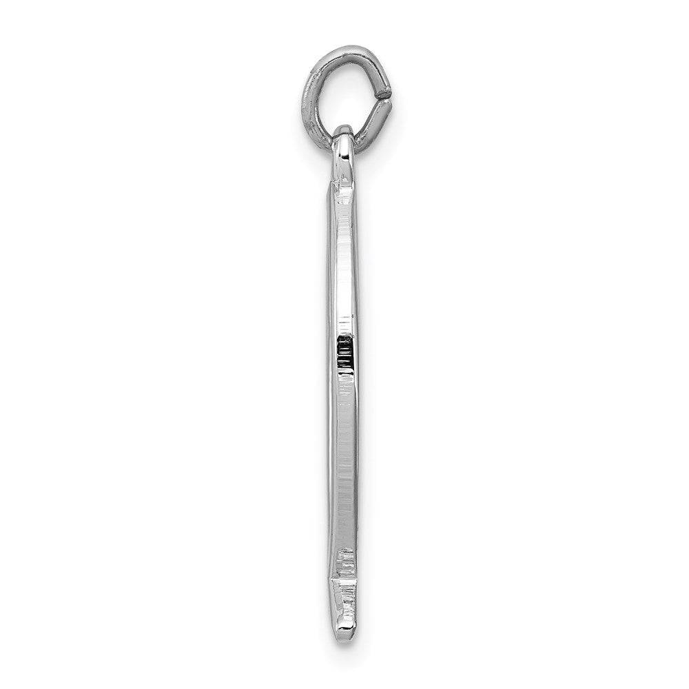 Sterling Silver Rhodium-plated Ichthus Fish Charm