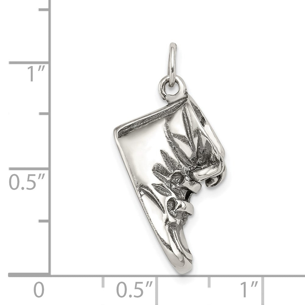 Sterling Silver Antiqued Shoe Pendant