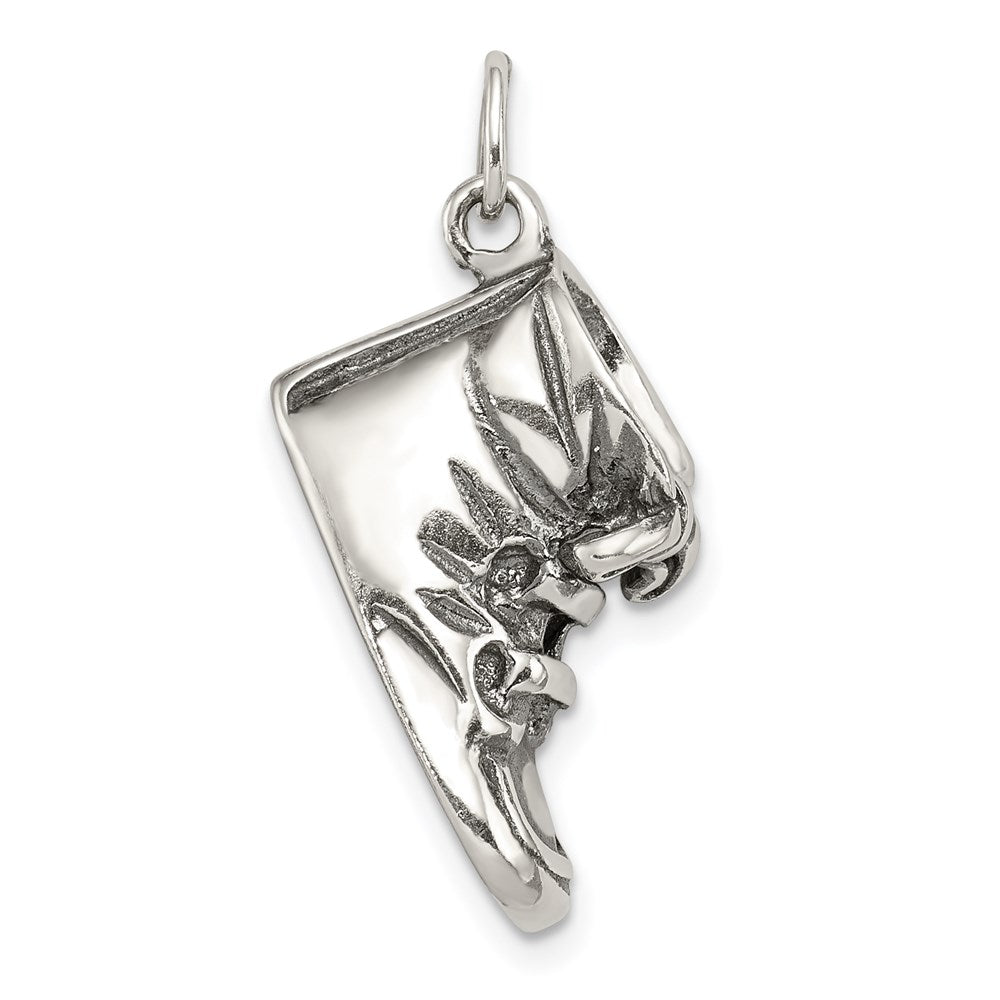 Sterling Silver Antiqued Shoe Pendant