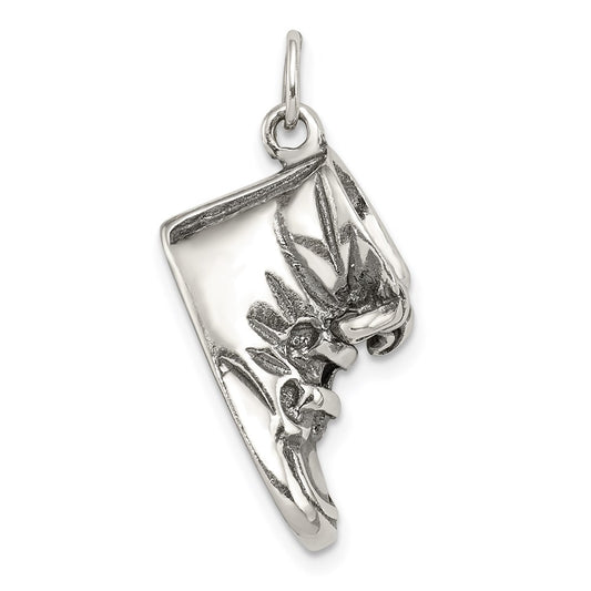 Sterling Silver Antiqued Shoe Pendant