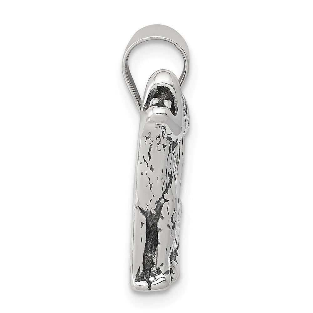 Sterling Silver Antiqued Wolf Charm