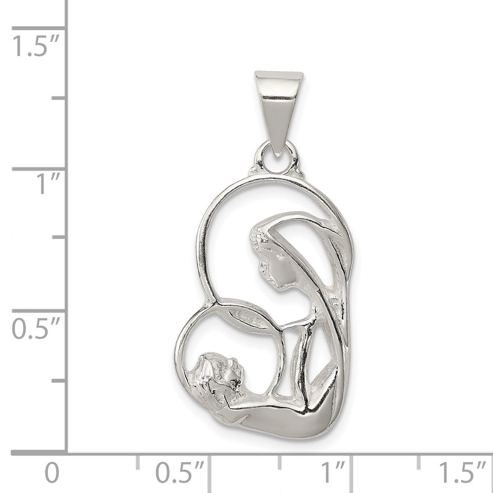 Sterling Silver Blessed Mary & Jesus Charm