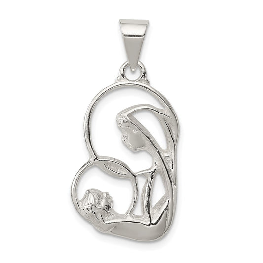 Sterling Silver Blessed Mary & Jesus Charm