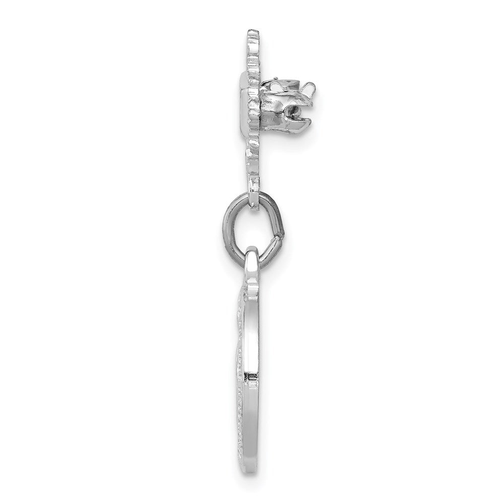 Sterling Silver Rhodium-plated Virgin Mary Medal Dangle Pin Brooch