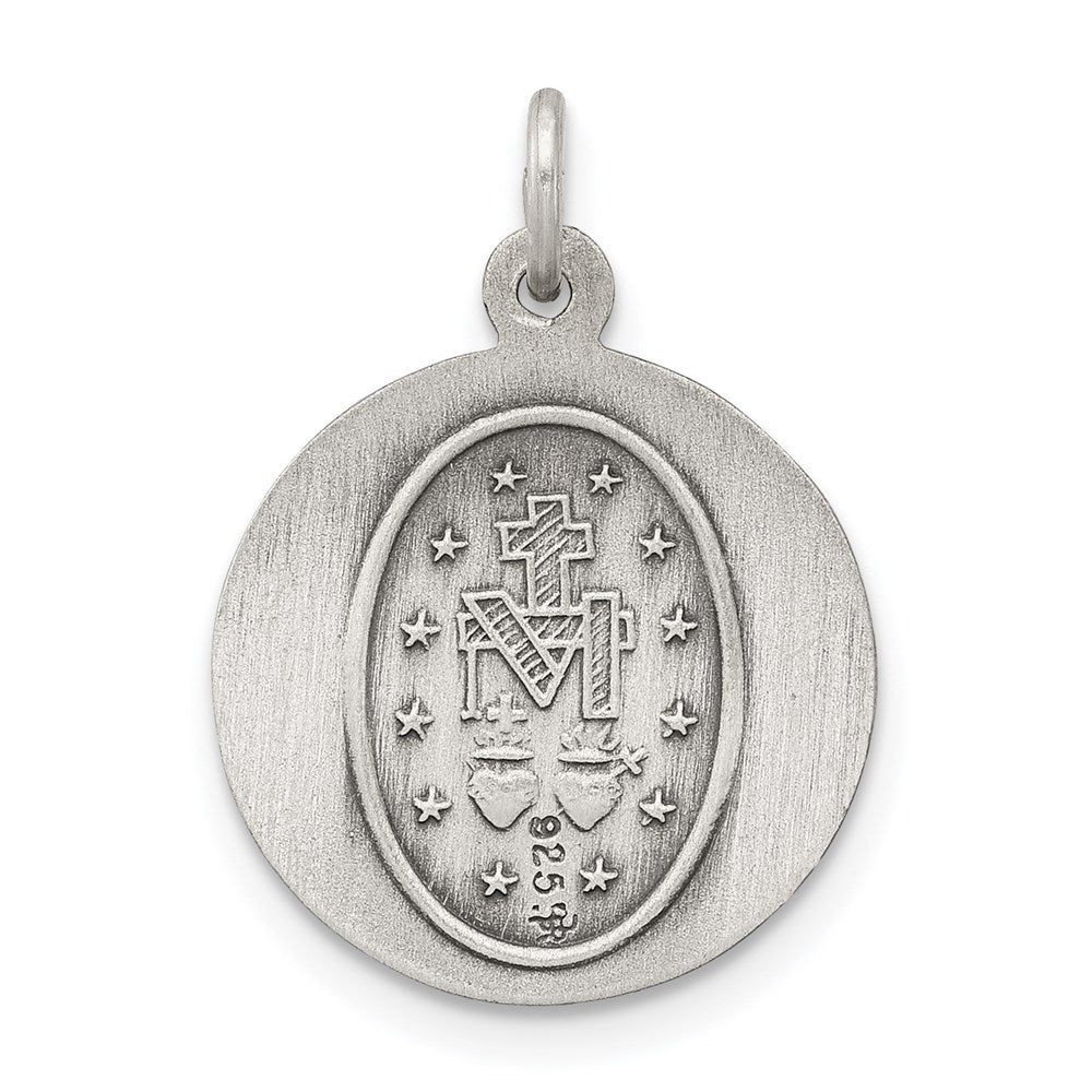 Sterling Silver Antiqued Virgin Mary Medal