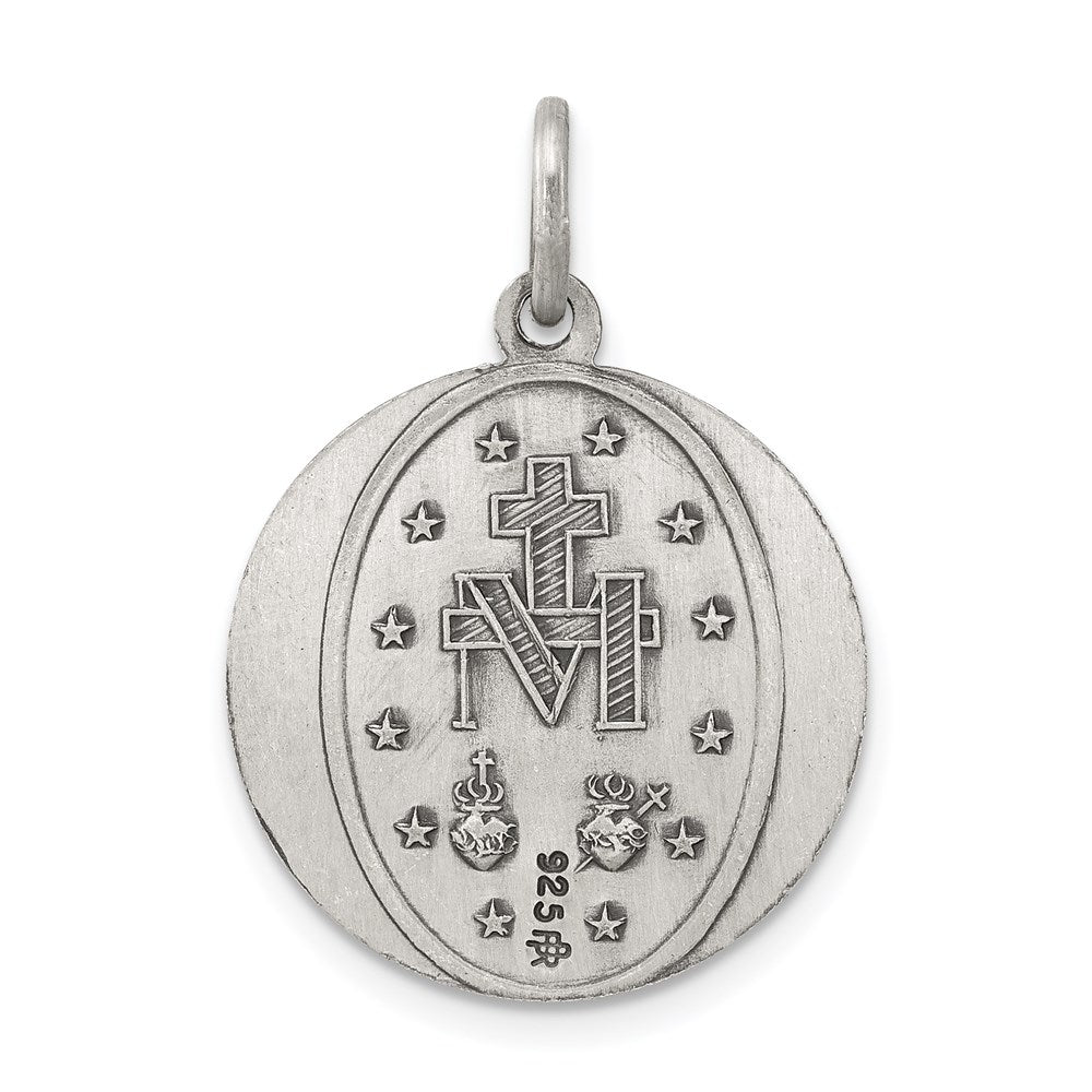 Sterling Silver Antiqued Virgin Mary Medal