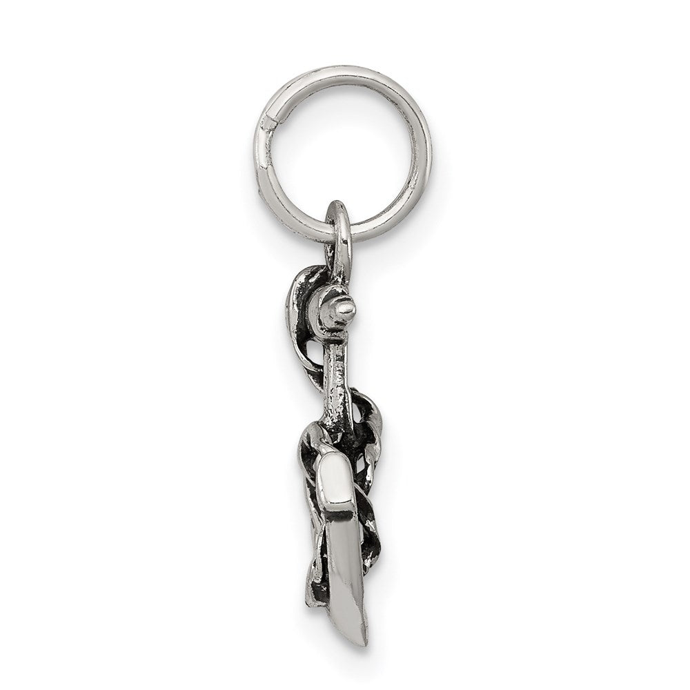 Sterling Silver Rhodium-plated Anchor Charm