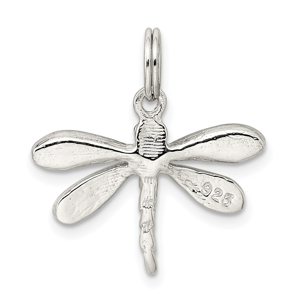 Sterling Silver Rhod-pltd Preciosa Austrian Crystal Dragonfly Charm