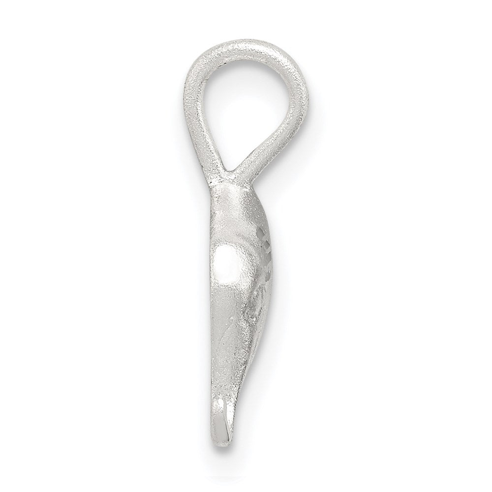 Sterling Silver Satin Diamond-cut Elephant Pendant