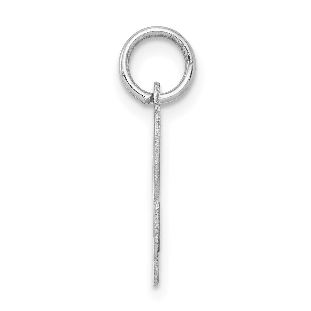 Sterling Silver Rhodium-plated Script Letter L Initial Charm