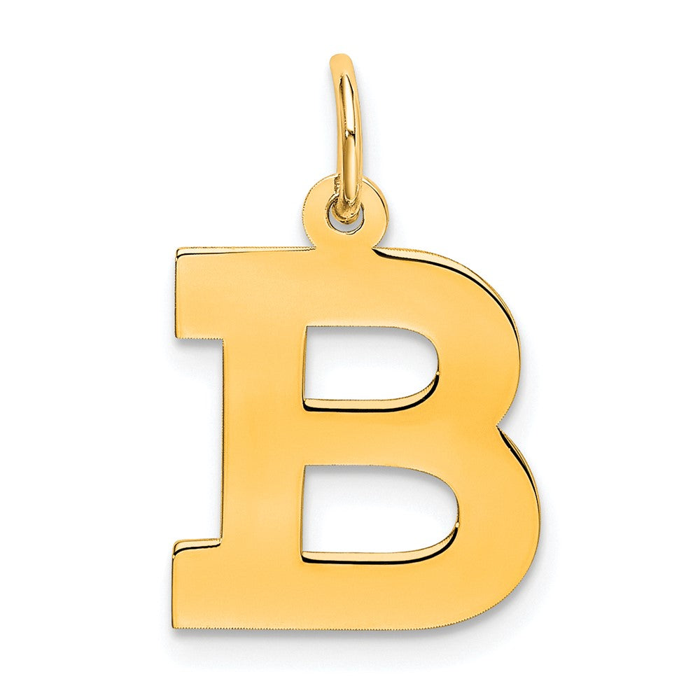 Sterling Silver Gold-Plated Block Letter B Initial Charm