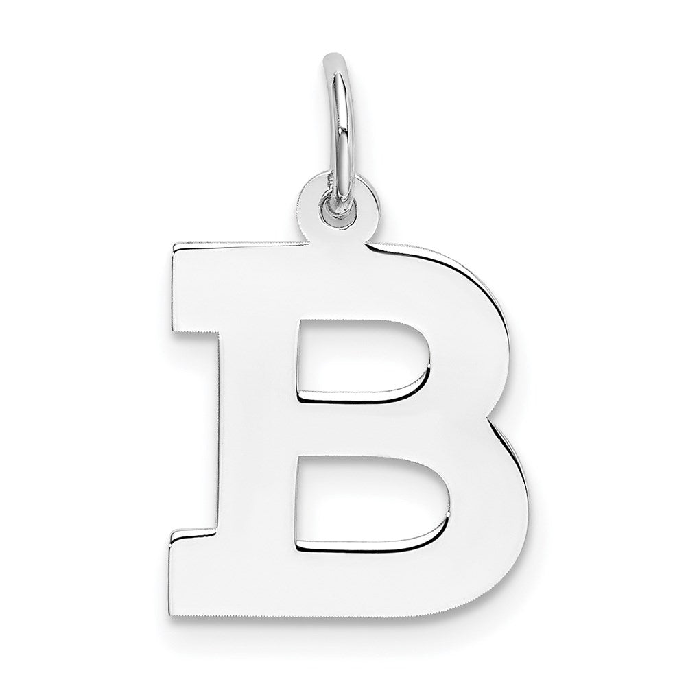 Sterling Silver Gold-Plated Block Letter B Initial Charm