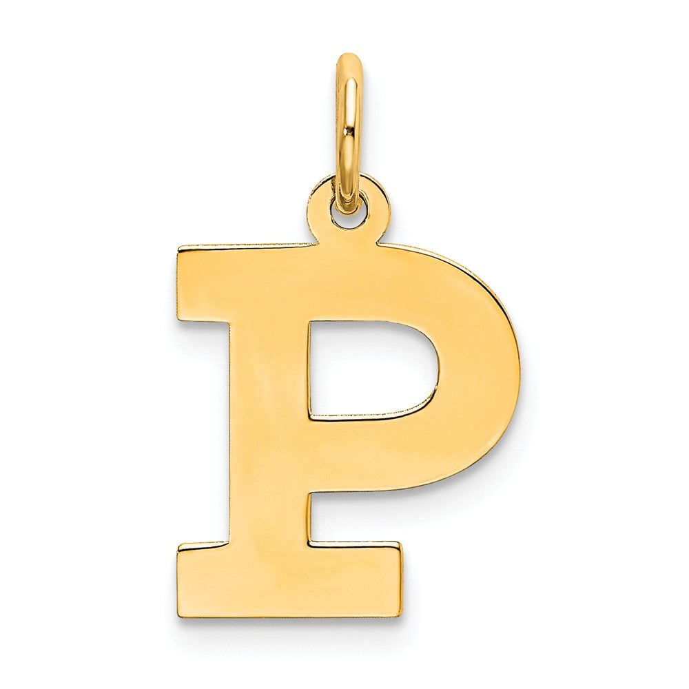 Sterling Silver Gold-Plated Block Letter P Initial Charm