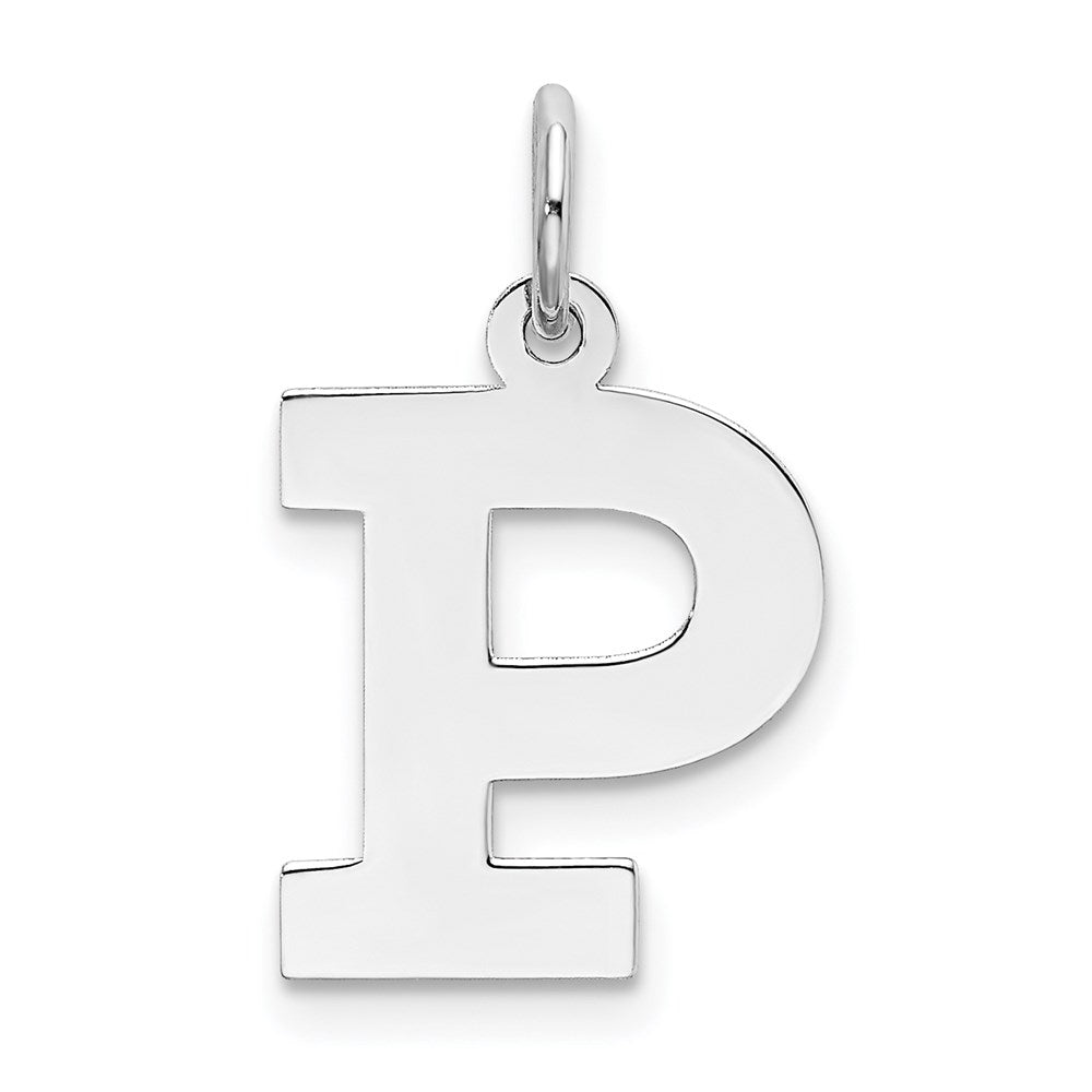 Sterling Silver Gold-Plated Block Letter P Initial Charm