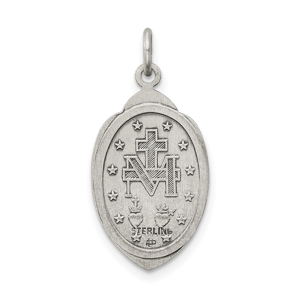 Sterling Silver Antiqued Virgin Mary Medal